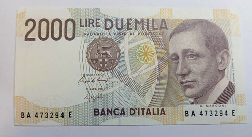 Banconota italia 2000 lire - italia,