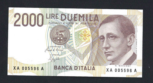 2000 lire guglilmo marconi - 2000,