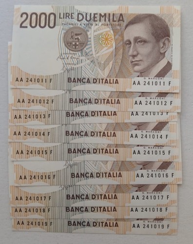 Italia lotto 9 banconote - -,