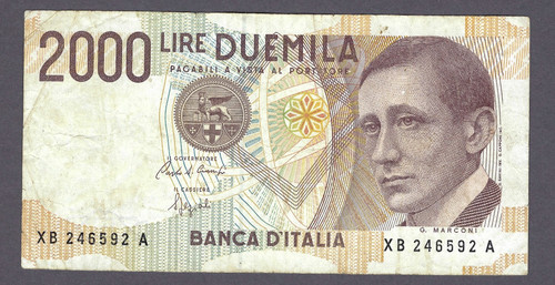 2000 lire guglilmo marconi - lire,