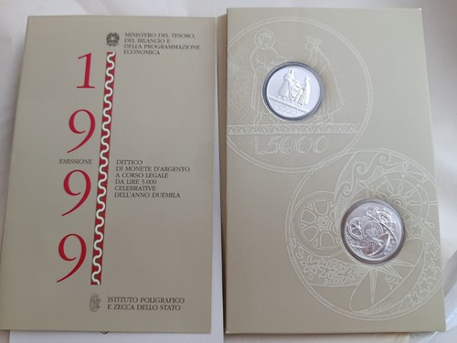 Dittico monete 5000 lire - dittico,