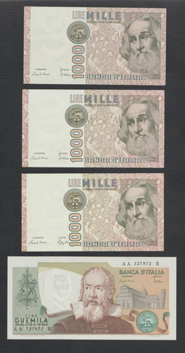 Lotto fds 1000 lire - lire, marco