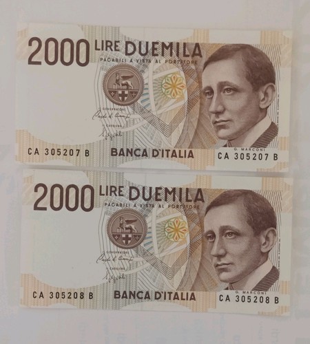 Coppia banconote italia 2000 - coppia,
