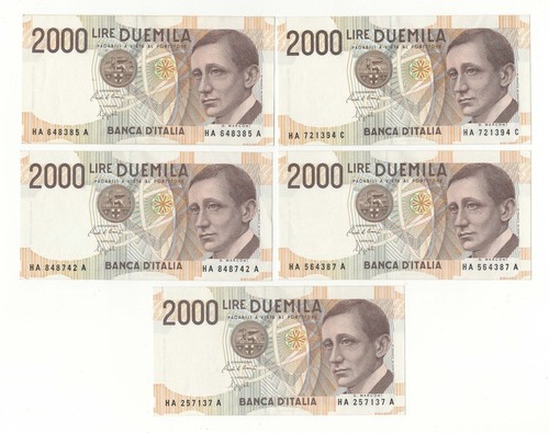 Lotto 2000 lire marconi - lotto, x5