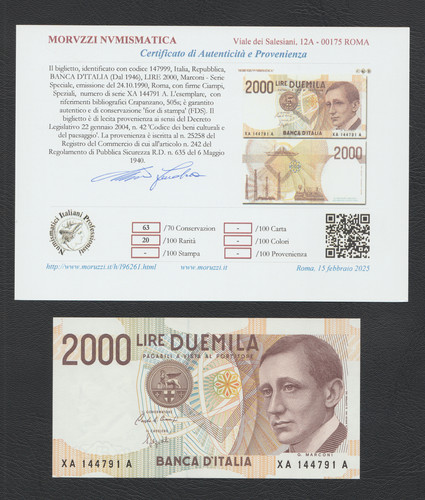 2000 lire marconi sostitutiva - 2000,