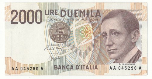 2000 lire marconi prima serie - lire,