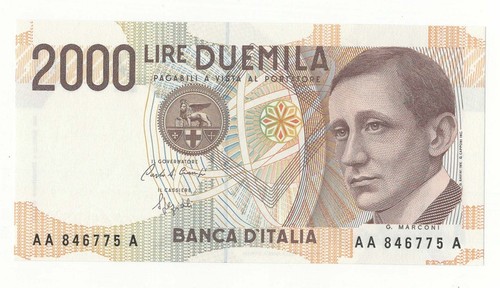 2000 lire marconi prima - marconi, serie