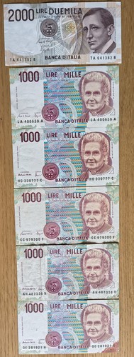Lotto banconote 2000 lire - lotto,
